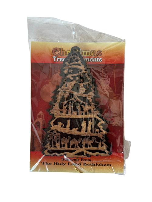 Laser-Cut Wooden Bethlehem Christmas Ornament