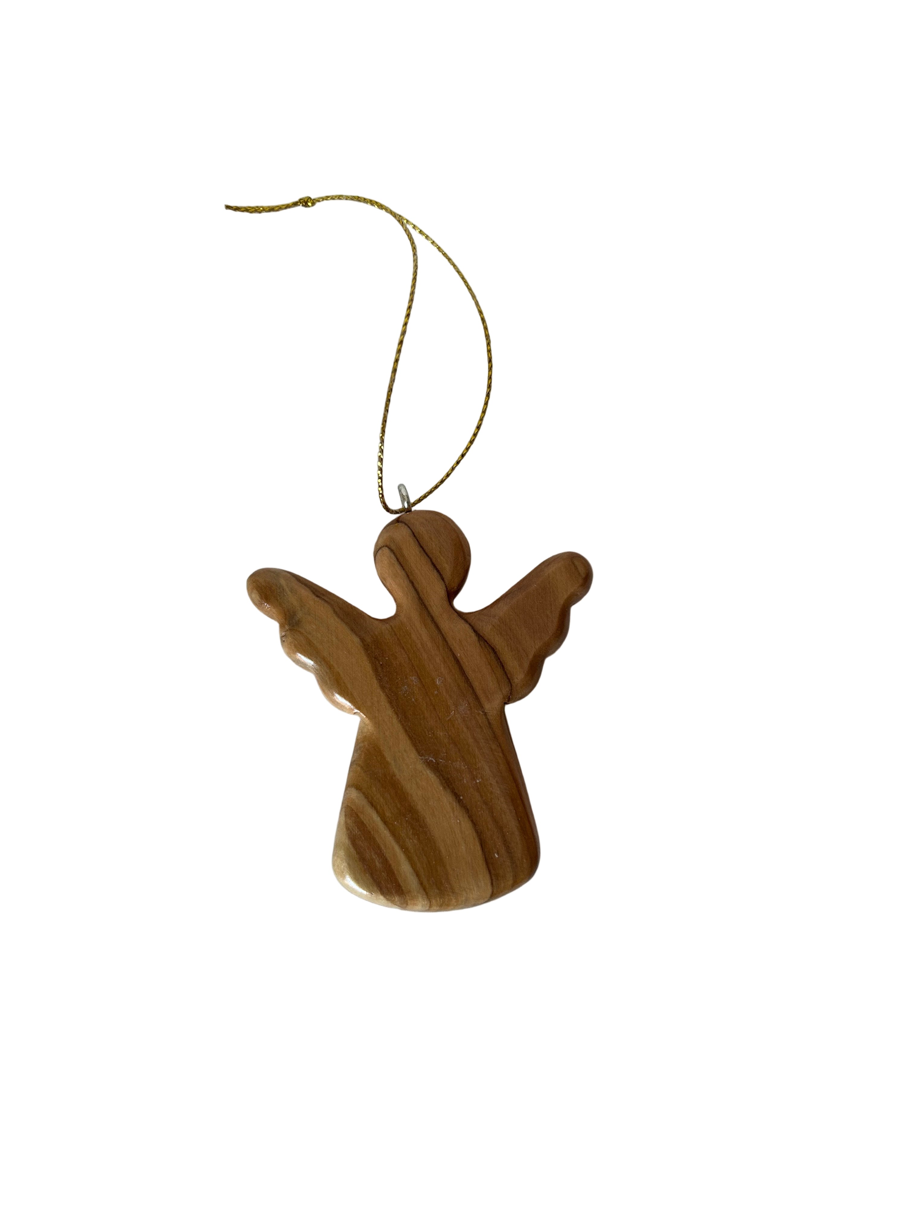 Olive Wood Angel Ornament