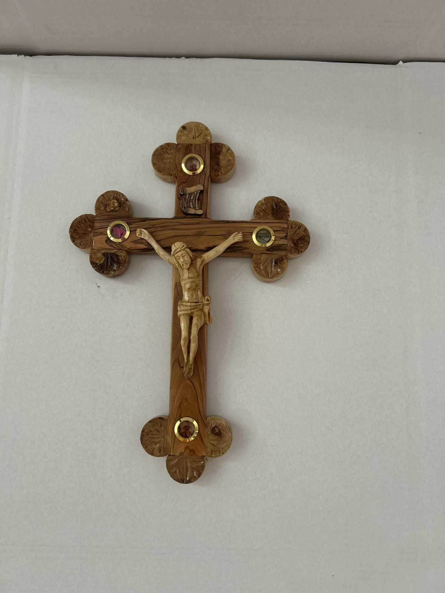 Olive Wood Cross with Crucifix (Small)