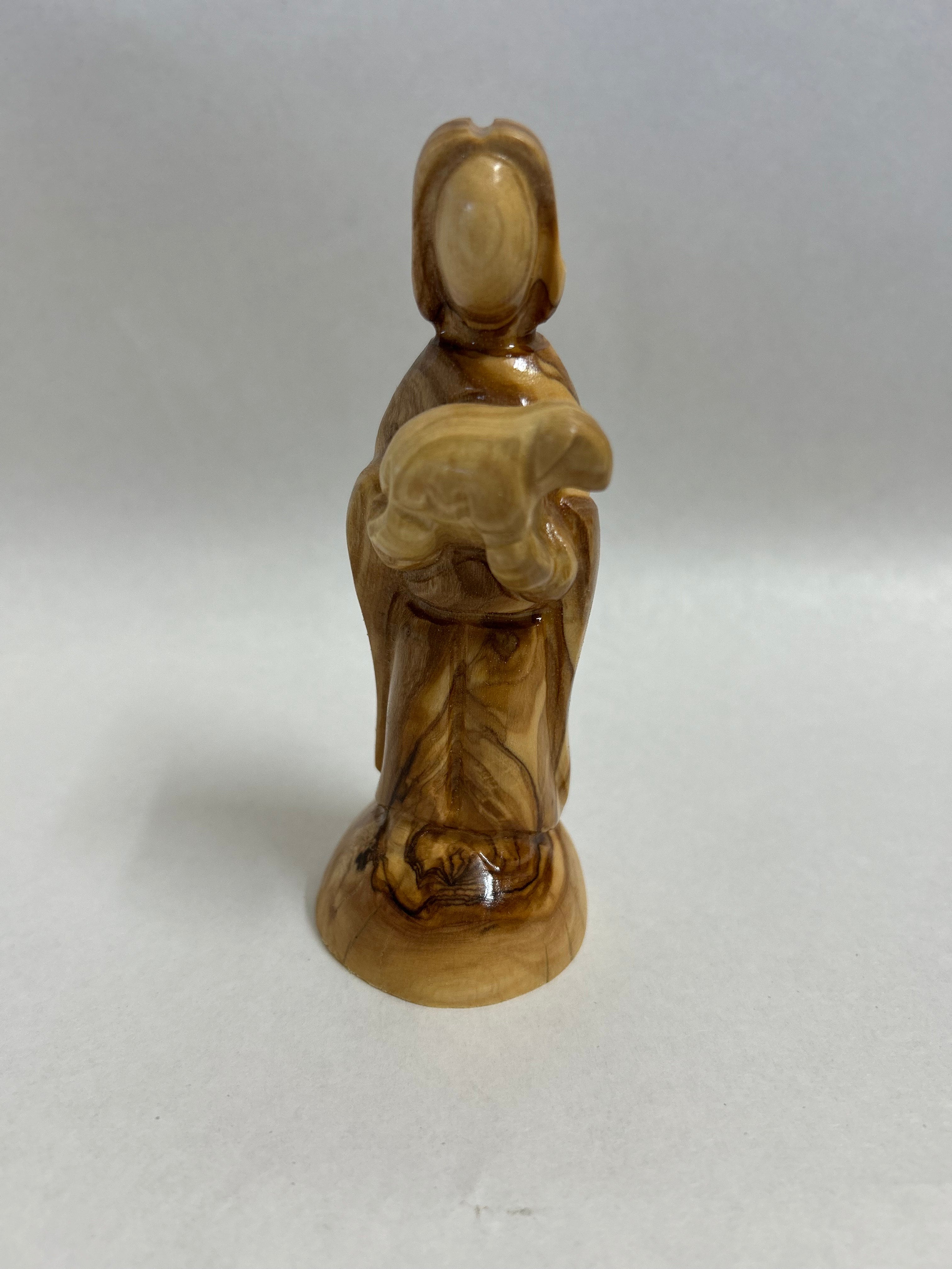 Olive Wood Figurine of Saint Francis with Bird