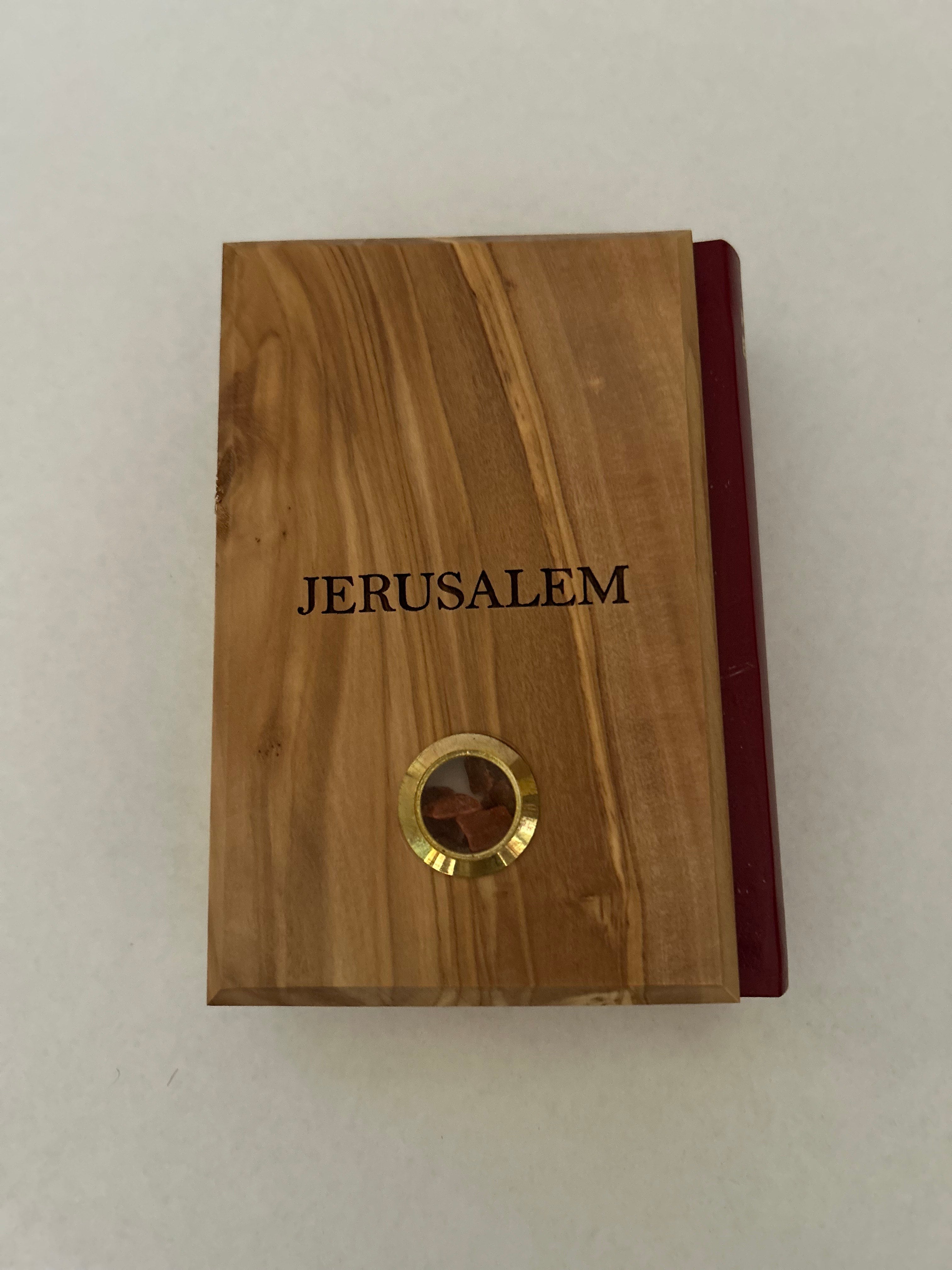 Olive Wood Holy Bible with Lord's Prayer and Last Supper Engraving