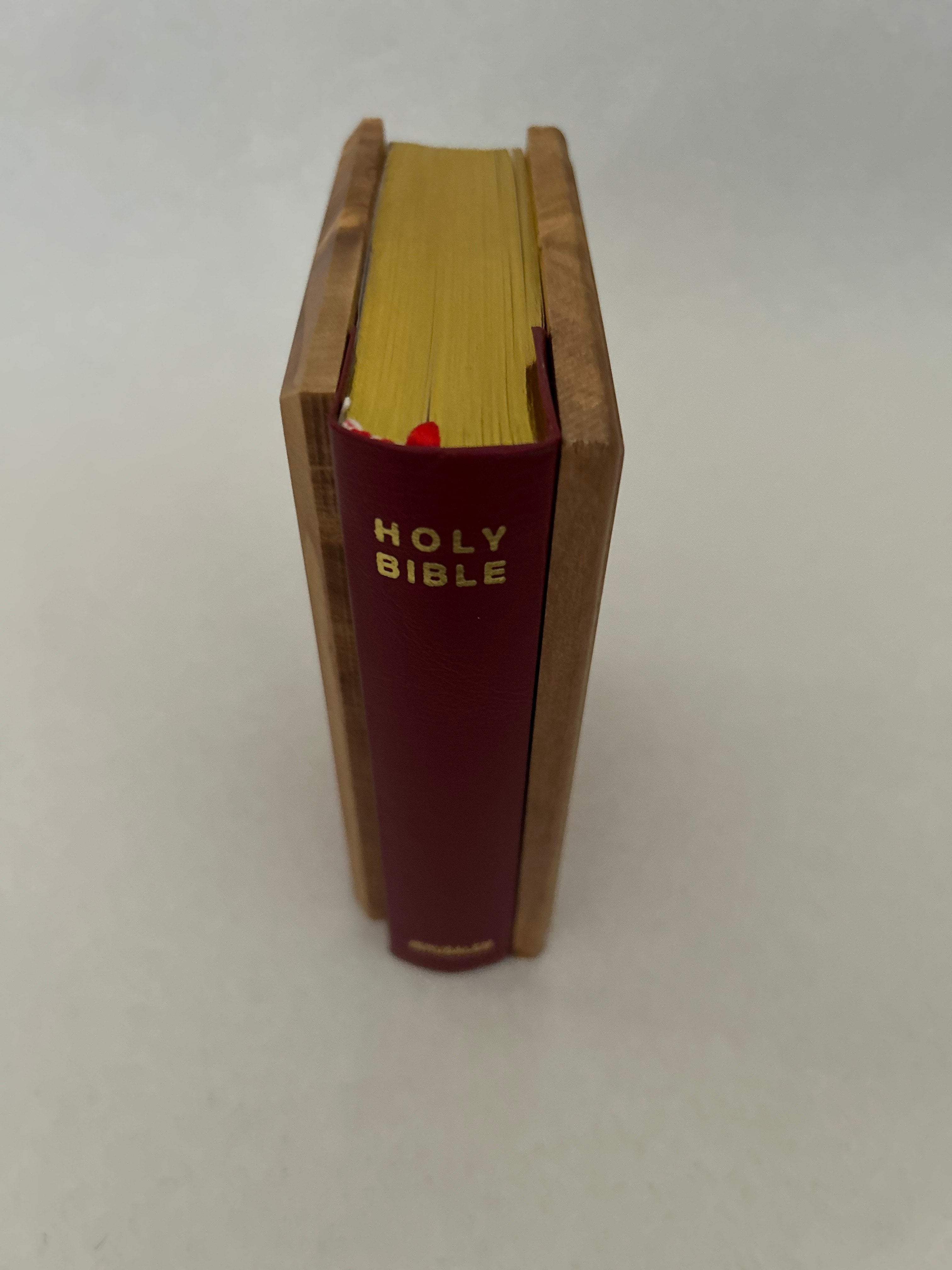 Olive Wood Holy Bible with Lord's Prayer and Last Supper Engraving