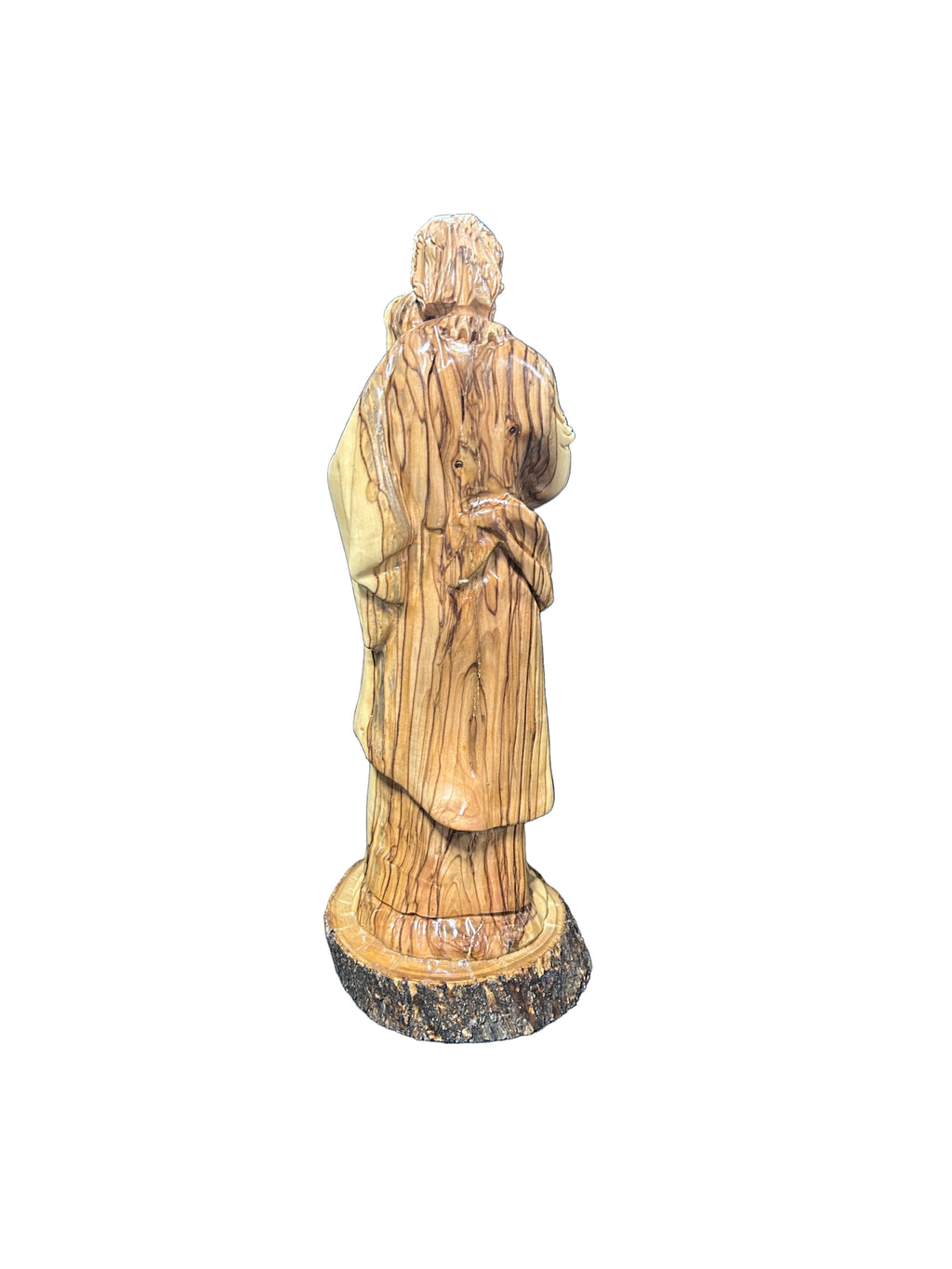 Wooden Statue of Saint Joseph Holding Baby Jesus (Large)