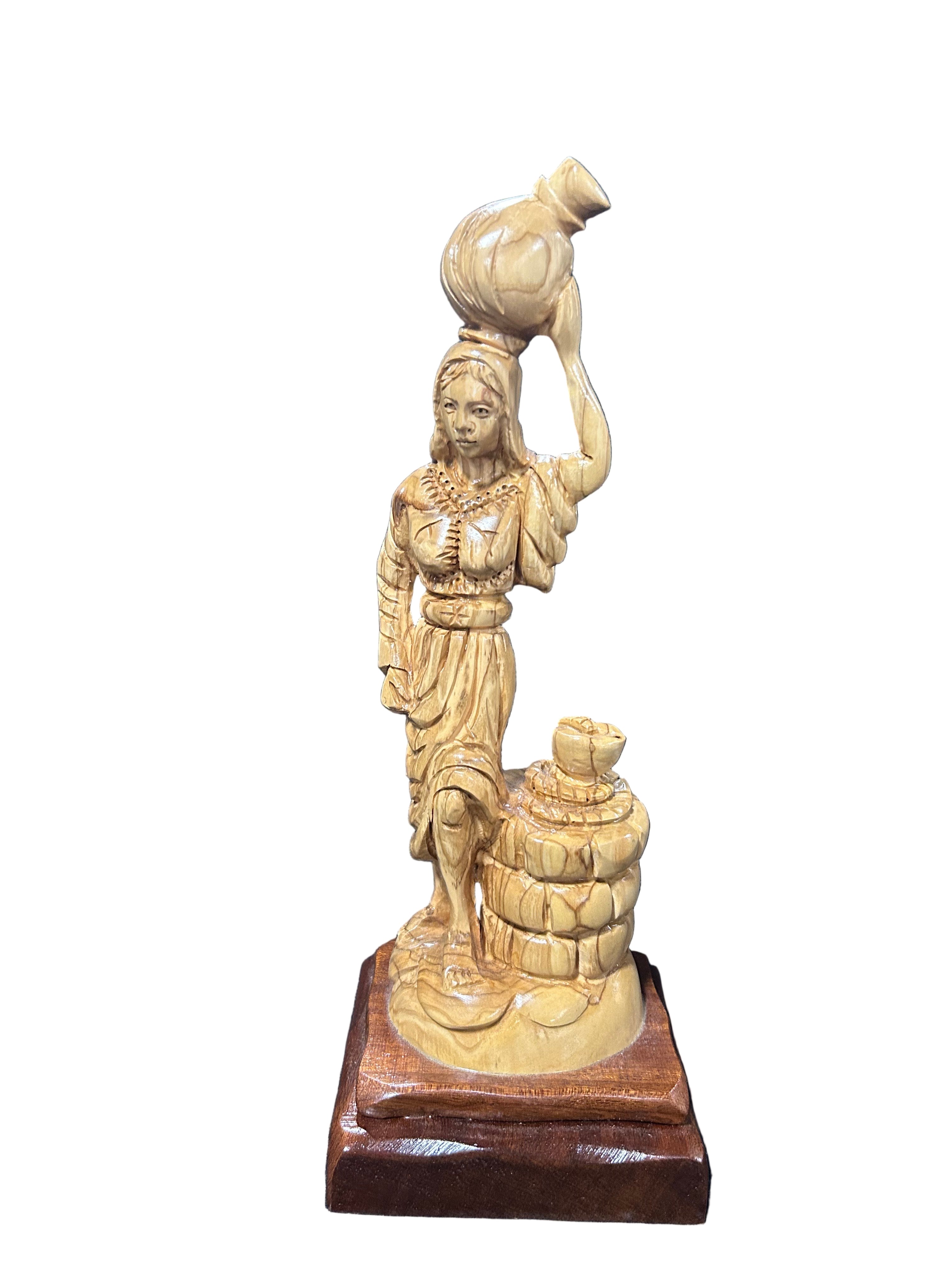 Olive Wood Statue of the Samaritan Woman at the Well (Large)