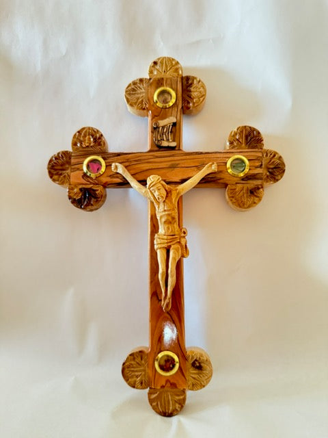 Olive Wood Cross with Crucifix