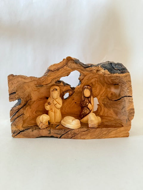 Hand-Carved Olive Wood Nativity Scene